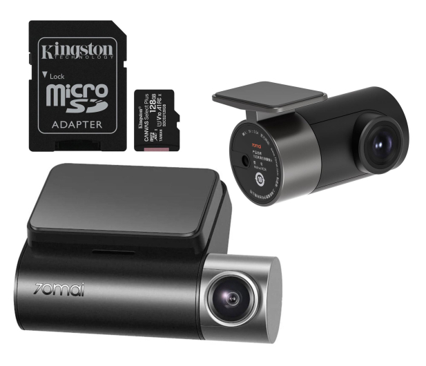 70mai Dash Cam Pro Plus A500S  + kamera tylna RC06 + karta 128GB - 1362213 - zdjęcie